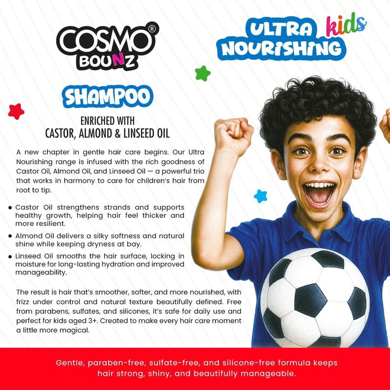 COSMO Bounz Ultra Nourishing Shampoo for Kids - 400ml - Image 4